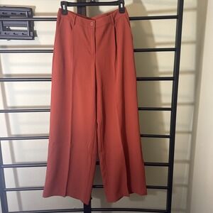 Open Edit Nordstrom Men's Wide Leg Pleated Pants Mid-rise Spice Brown Size S NWT